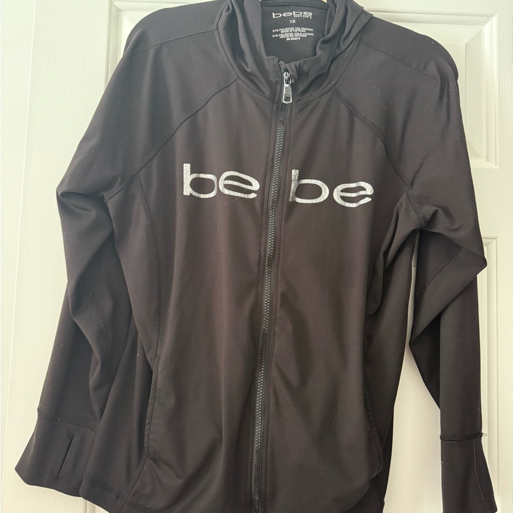 Bebe Sport Black Zip-Up Hoodie